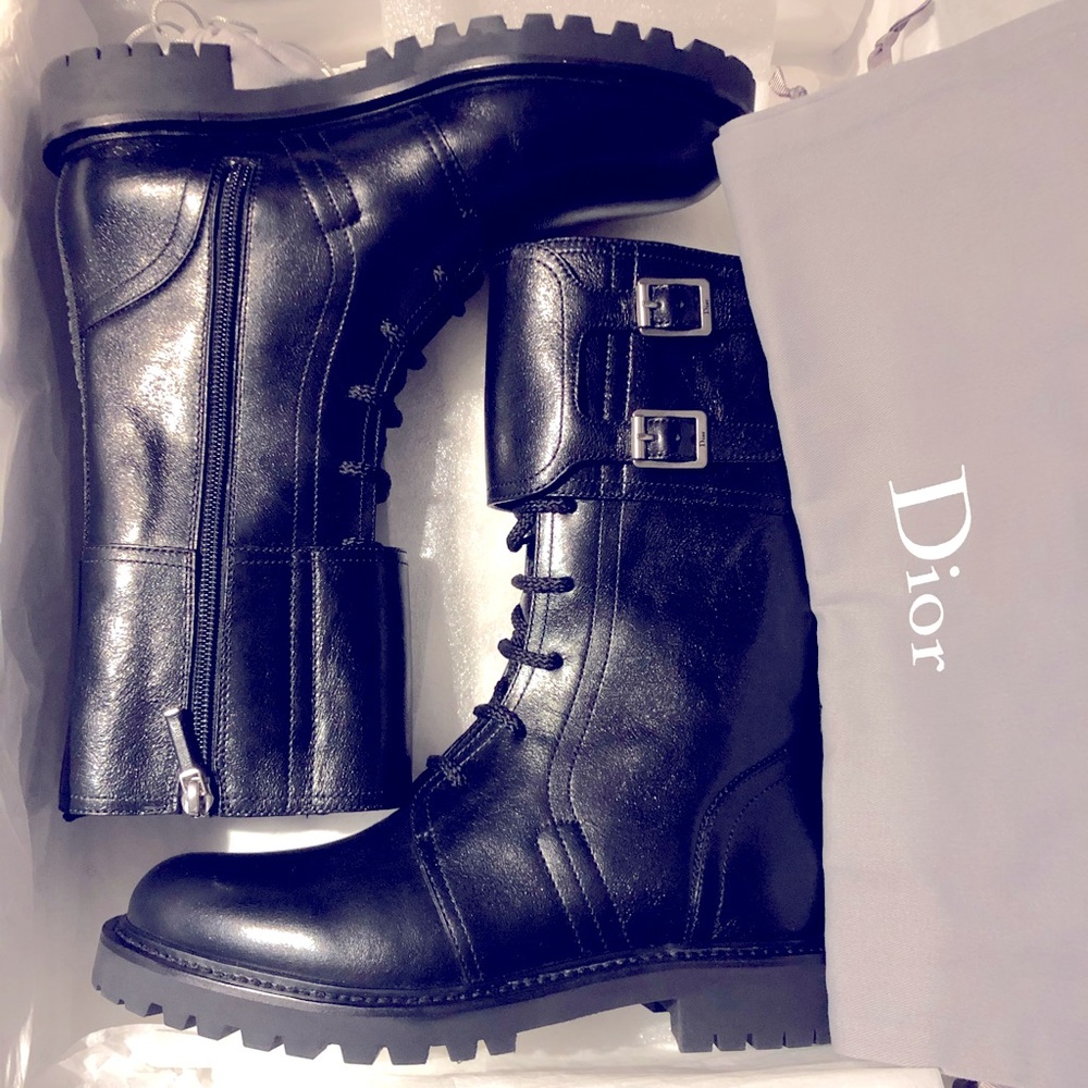 Dior Ground Calfskin Combat boots